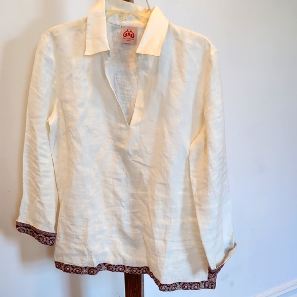 Emporio Sirenuse Tops - Emporio Sirenuse White Linen Shirt
